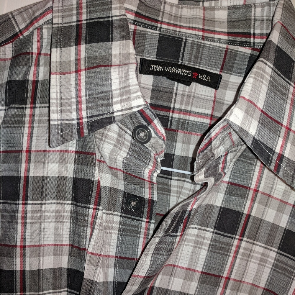 John Varvatos Plaid Button Down Dress Shirt